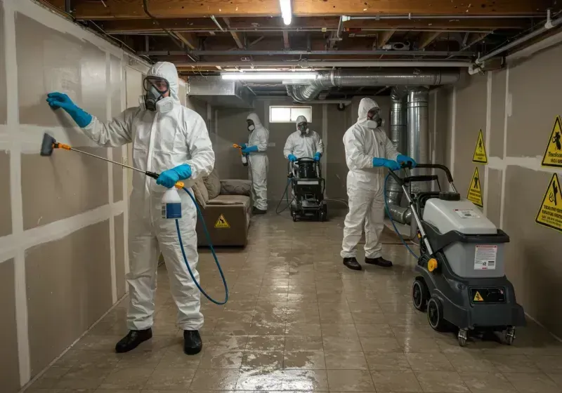 Basement Moisture Removal and Structural Drying process in Ferry Pass, FL